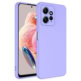 Elfia Xiaomi Redmi Note 12 4G ile Uyumlu Kılıfı Silikon Esnek içi Kadife Kamera Lens Korumalı Mat Renkli İnce Tarz Kapak Mara Lila