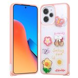 Elfia Xiaomi Redmi Note 12 4G ile Uyumlu Kılıfı Simli Silikon Kabartma Figürlü Darbe ve Kamera Lens Korumalı Kapak Cezve Pembe
