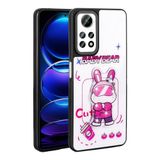 Elfia Xiaomi Redmi Note 12 Pro 4G ile Uyumlu Kamera Lens Korumalı Parlak Kabartma Desen Figürlü Silikon Kılıf, Amas Beyaz