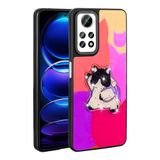 Elfia Xiaomi Redmi Note 12 Pro 4G ile Uyumlu Kamera Lens Korumalı Parlak Kabartma Desen Figürlü Silikon Kılıf, Amas Mor