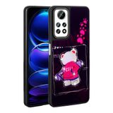 Elfia Xiaomi Redmi Note 12 Pro 4G ile Uyumlu Kamera Lens Korumalı Parlak Kabartma Desen Figürlü Silikon Kılıf, Amas Siyah