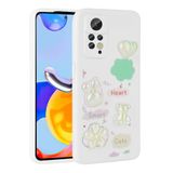 Elfia Xiaomi Redmi Note 12 Pro 4G ile Uyumlu Kılıfı Silikon Yumuşak Kabartma Figürlü Parlak Darbe ve Kamera Lens Korumalı Kapak Toys Beyaz