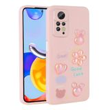 Elfia Xiaomi Redmi Note 12 Pro 4G ile Uyumlu Kılıfı Silikon Yumuşak Kabartma Figürlü Parlak Darbe ve Kamera Lens Korumalı Kapak Toys Pembe