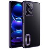 Elfia Xiaomi Redmi Note 12 Pro 5G ile Uyumlu Şeffaf Silikon Kamera Korumalı Kılıf, Omega Derin Mor
