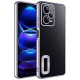 Elfia Xiaomi Redmi Note 12 Pro 5G ile Uyumlu Şeffaf Silikon Kamera Korumalı Kılıf, Omega Lila