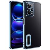 Elfia Xiaomi Redmi Note 12 Pro 5G ile Uyumlu Şeffaf Silikon Kamera Korumalı Kılıf, Omega Sierra Mavi