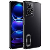 Elfia Xiaomi Redmi Note 12 Pro 5G ile Uyumlu Şeffaf Silikon Kamera Korumalı Kılıf, Omega Siyah