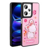 Elfia Xiaomi Redmi Note 12 Pro Plus 5G ile Uyumlu Kamera Lens Korumalı Parlak Kabartma Desen Figürlü Silikon Kılıf, Amas Pembe