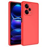 Elfia Xiaomi Redmi Note 12 Pro Plus 5G ile Uyumlu Kılıfı Silikon Esnek içi Kadife Kamera Lens Korumalı Mat Renkli İnce Tarz Kapak Mara Kırmızı