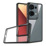 Elfia Xiaomi Redmi Note 13 Pro 4G ile Uyumlu Şeffaf Kamera Korumalı Renkli Sert Silikon Kılıf, Siyah