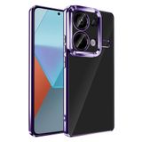 Elfia Xiaomi Redmi Note 13 Pro 4G ile Uyumlu Şeffaf Silikon Kamera Korumalı Kılıf, Omega Derin Mor