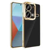 Elfia Xiaomi Redmi Note 13 Pro 4G ile Uyumlu Şeffaf Silikon Kamera Korumalı Kılıf, Omega Gold