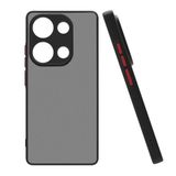 Elfia Xiaomi Redmi Note 13 Pro 4G ile Uyumlu Silikon Kamera Korumalı Renkli Mat Kılıf, Hux Siyah
