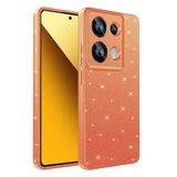 Elfia Xiaomi Redmi Note 13 Pro 4G ile Uyumlu Silikon Simli Kamera Korumalı Kılıf, Coton Turuncu