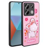 Elfia Xiaomi Redmi Note 13 Pro 5G ile Uyumlu Kamera Lens Korumalı Parlak Kabartma Desen Figürlü Silikon Kılıf, Amas Pembe