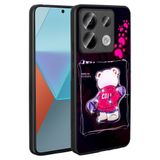 Elfia Xiaomi Redmi Note 13 Pro 5G ile Uyumlu Kamera Lens Korumalı Parlak Kabartma Desen Figürlü Silikon Kılıf, Amas Siyah