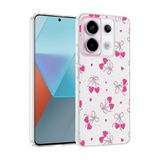 Elfia Xiaomi Redmi Note 13 Pro 5G ile Uyumlu Kılıfı Desenli Şeffaf Sert Silikon Kamera Lens Korumalı İnce Kapak Klip Kalpli Kiraz