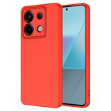 Elfia Xiaomi Redmi Note 13 Pro 5G ile Uyumlu Kılıfı Silikon Esnek içi Kadife Kamera Lens Korumalı Mat Renkli İnce Tarz Kapak Mara Kırmızı