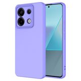 Elfia Xiaomi Redmi Note 13 Pro 5G ile Uyumlu Kılıfı Silikon Esnek içi Kadife Kamera Lens Korumalı Mat Renkli İnce Tarz Kapak Mara Lila