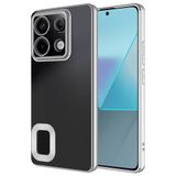 Elfia Xiaomi Redmi Note 13 Pro 5G ile Uyumlu Şeffaf Silikon Kamera Korumalı Kılıf, Omega Gümüş