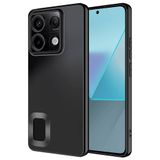 Elfia Xiaomi Redmi Note 13 Pro 5G ile Uyumlu Şeffaf Silikon Kamera Korumalı Kılıf, Omega Siyah