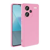 Elfia Xiaomi Redmi Note 13 Pro Plus 5G ile Uyumlu Kılıfı Silikon Esnek içi Kadife Kamera Lens Korumalı Mat Renkli İnce Tarz Kapak Mara Pembe Açık