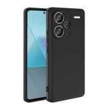 Elfia Xiaomi Redmi Note 13 Pro Plus 5G ile Uyumlu Kılıfı Silikon Esnek içi Kadife Kamera Lens Korumalı Mat Renkli İnce Tarz Kapak Mara Siyah