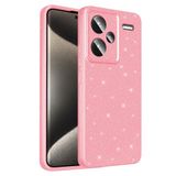 Elfia Xiaomi Redmi Note 13 Pro Plus 5G ile Uyumlu Silikon Simli Kamera Korumalı Kılıf, Coton Açık Pembe