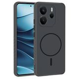 Elfia Xiaomi Redmi Note 14 4G ile Uyumlu Kılıf Silikon M-Safe Şarj Özellikli Darbe ve Kamera Lens Korumalı Parmak İzi Bırakmayan Mat Renkli Kapak Tea Siyah