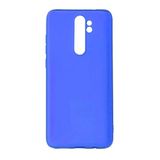 Elfia Xiaomi Redmi Note 8 Pro ile Uyumlu Kılıfı Silikon Mat Renkli Parmak İzi Bırakmayan Yumuşak İnce Kapak Prem Saks Mavi