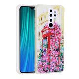 Elfia Xiaomi Redmi Note 8 Pro ile Uyumlu Silikon Simli Kamera Korumalı Desenli Kılıf, Popy Kulübe