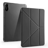 Elfia Xiaomi Redmi Pad 2 ile Uyumlu Kılıf Silikon Yumuşak 4 Farklı Stand Olabilen Kalem Bölmeli Kapaklı Tablet Kılıfı Siyah