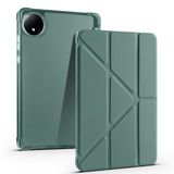 Elfia Xiaomi Redmi Pad SE 8.7 ile Uyumlu Kılıf Silikon Yumuşak 4 Farklı Stand Olabilen Kalem Bölmeli Kapaklı Tablet Kılıfı Koyu Yeşil
