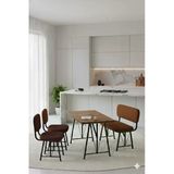 Elfin 70X110 Atlantik Sabit, 2 Sandalye 1 Bench, Masa Sandalye Takımı, Mutfak Masası Takımı - Kahve