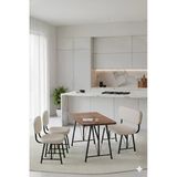 Elfin 70X110 Atlantik Sabit, 2 Sandalye 1 Bench, Masa Sandalye Takımı, Mutfak Masası Takımı - Krem