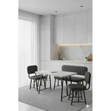 Elfin 70X110 Beyaz Sabit, 2 Sandalye 1 Bench, Masa Sandalye Takımı, Mutfak Masası Takımı - Antrasit