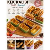 Elfnur 15 Adet Renkli Mini Baton Kek Kalıbı – Ekler ve Tatlı Pişirme Kalıbı/ Sunum Kalıbı - Çok Renkli