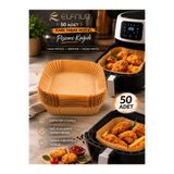 elfnur Airfryer Pişirme Kağıdı 50 Adet Hava Fritözü Kare Model Pişirme Kağıdı Airfryer Yağsız Firitöz