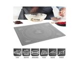 elfnur Gri Büyük Boy 45x65 Cm Silikon Ölçekli Hamur Açma Matı Baklava Börek Mantı Erişte Hamuru Yoğurma
