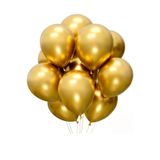 ELGALA Balon Parlak Metalik Helyum Balon 10 Adet Gold Renk
