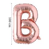 ELGALA Folyo Balon B Harfi Helyum Balon 100 Cm Rose Renk