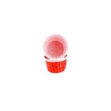ELGALA Muffin Cupcake Kek Kalıbı Özel Pet Kapsül 20 Adet Kırmızı Renk