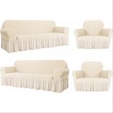 Elgeyar Bürümcük Koltuk ,kanepe , Çekyat Örtüsü, Lastikli Koltuk Kılıfı 3311TAKIM - 180 x 230 cm - Krem