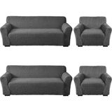 Elgeyar Bürümcük Koltuk Kanepe ,çekyat Örtüsü ,strech Pamuklu , Boydan Bürümcük 3+3+1+1 - 180 x 230 cm - Antrasit