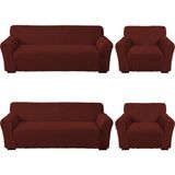 Elgeyar Bürümcük Koltuk Kanepe ,çekyat Örtüsü ,strech Pamuklu , Boydan Bürümcük 3+3+1+1 - 180 x 230 cm - Bordo
