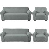 Elgeyar Bürümcük Koltuk Kanepe ,çekyat Örtüsü ,strech Pamuklu , Boydan Bürümcük 3+3+1+1 - 180 x 230 cm - Gri