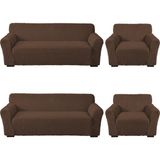 Elgeyar Bürümcük Koltuk Kanepe ,çekyat Örtüsü ,strech Pamuklu , Boydan Bürümcük 3+3+1+1 - 180 x 230 cm - Koyu Kahve