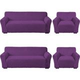 Elgeyar Bürümcük Koltuk Kanepe ,çekyat Örtüsü ,strech Pamuklu , Boydan Bürümcük 3+3+1+1 - 180 x 230 cm - Mor