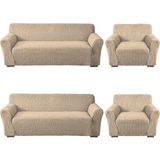Elgeyar Bürümcük Koltuk Kanepe ,çekyat Örtüsü ,strech Pamuklu , Boydan Bürümcük 3+3+1+1 - 180 x 230 cm - Taş