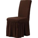 Elgeyar Bürümcük Sandalye Kılıfı,sandalye Örtüsü Etekli, Lastıkli, Standart 6li - 35 x 50 cm - Açık Kahverengi